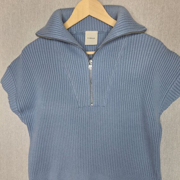 NWOT Varley Rory Half Zip Soft Knit Sweater Size M/L Preppy Tennis core Old Mone - Picture 3 of 8
